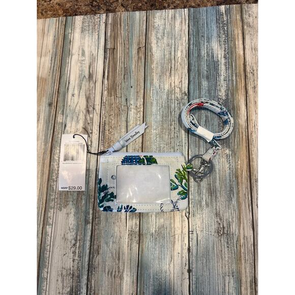 Vera Bradley Zip ID and Lanyard in Anchors Away - Picture 1 of 5